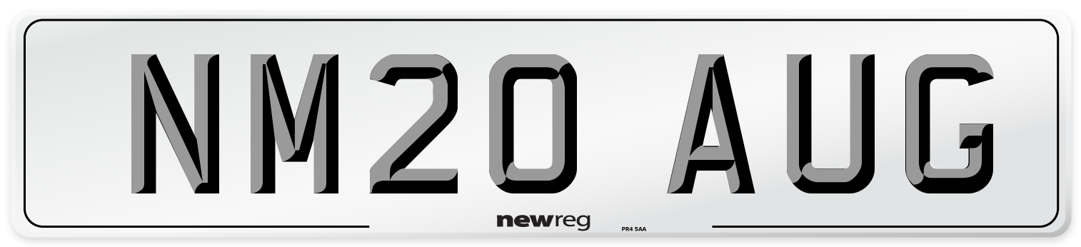 NM20 AUG Number Plate from New Reg